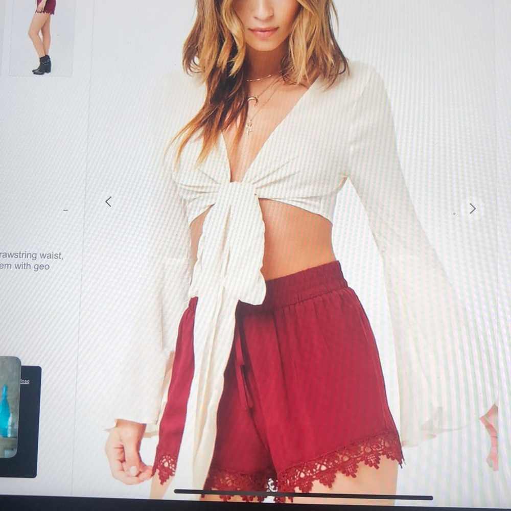 Crochet scalloped shorts